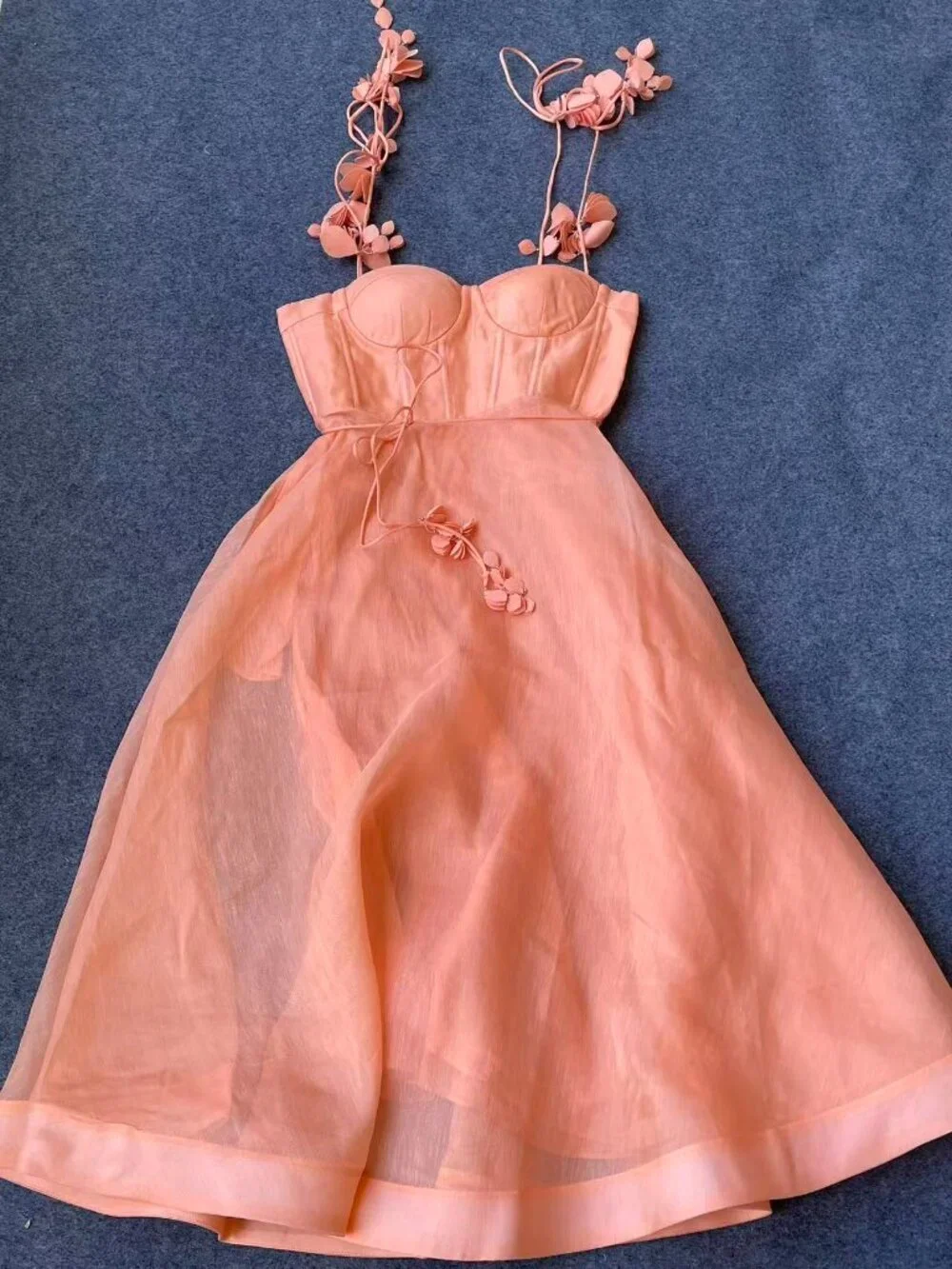 Zimmermann Pink Bustier Floral Strap Midi Dress Size 0 - Picture 7 of 9